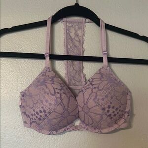 Victoria's Secret Purple Lace Front Close Push-up Bra 32D